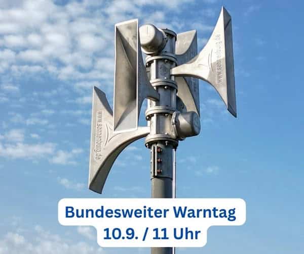 📢 Bundesweiter Warntag am Donnerstag, den 10. September 2026 um 11 Uhr