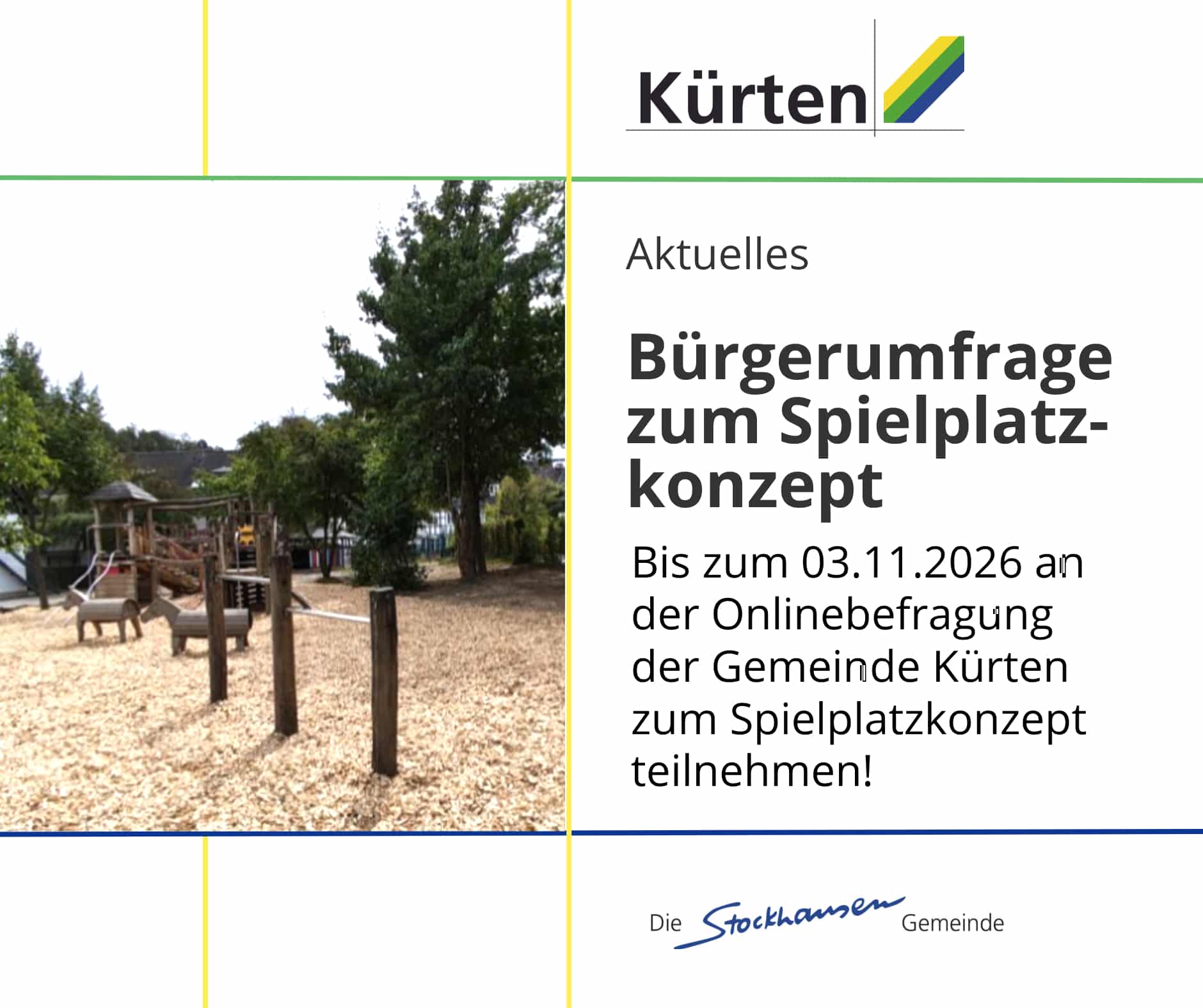 Onlinebefragung zum Spielplatzkonzept der Gemeinde Kürten: Qualität statt Quantität